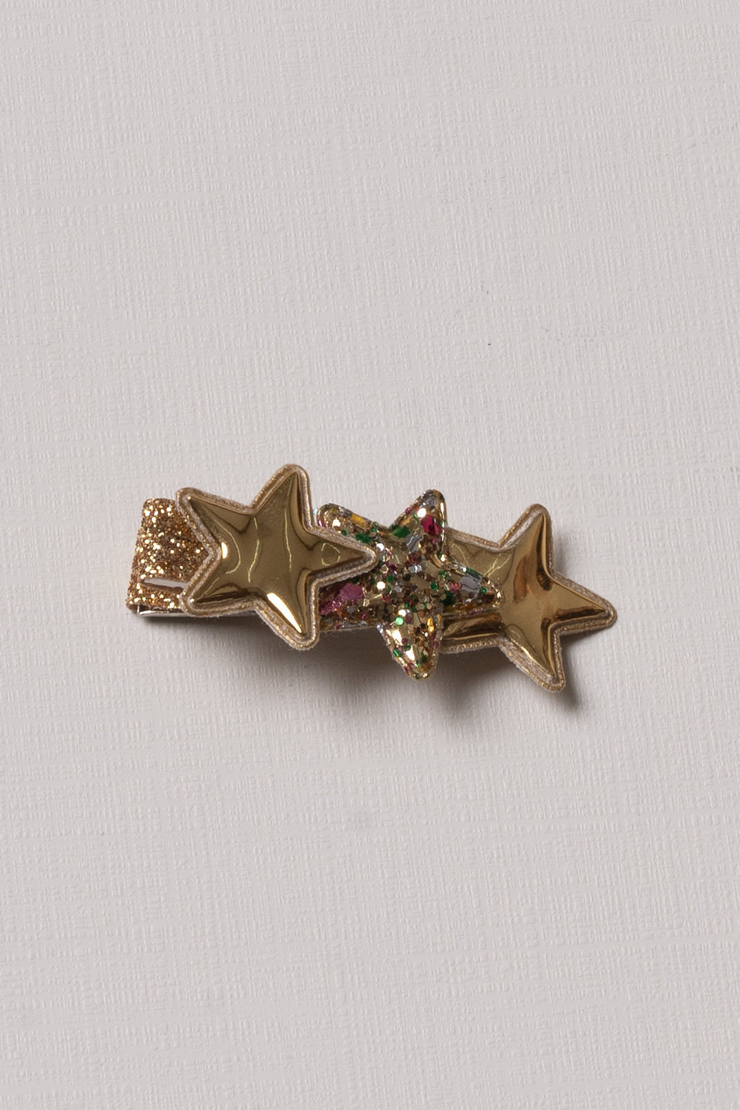 The Nesavu Hair Clip Golden Star Glitter Hair Clip - A Dazzling Accessory for Young Stylists Nesavu Yellow JHCL69D Golden Star Glitter Hair Clip | Must-Have Accessory for Stylish Girls | The Nesavu