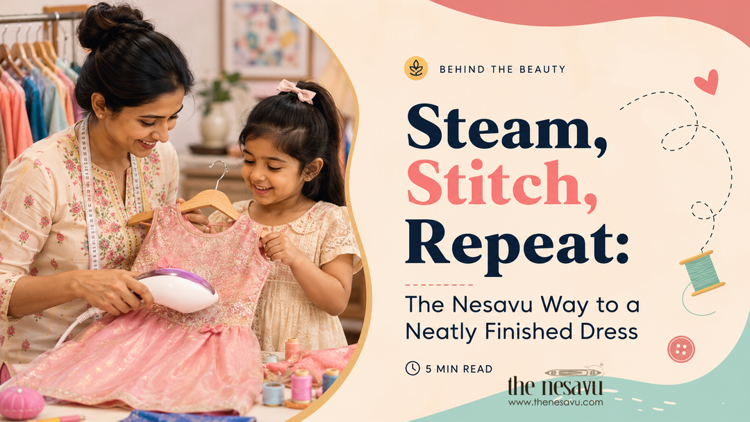 "Steam, Stitch, Repeat: The Nesavu Way to a Neatly Finished Dress"