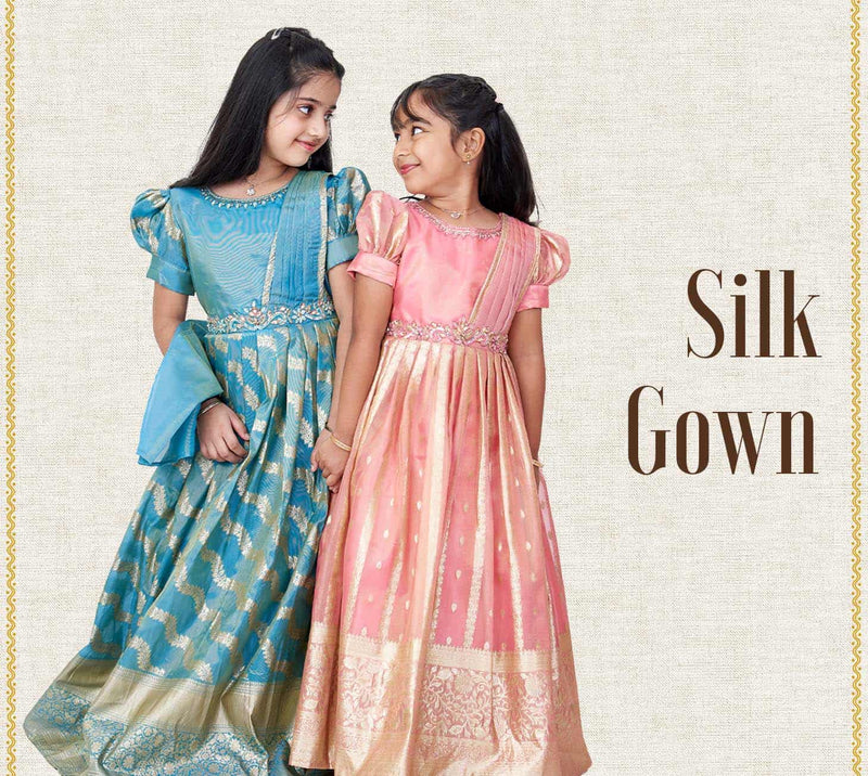 Girls Silk Gown