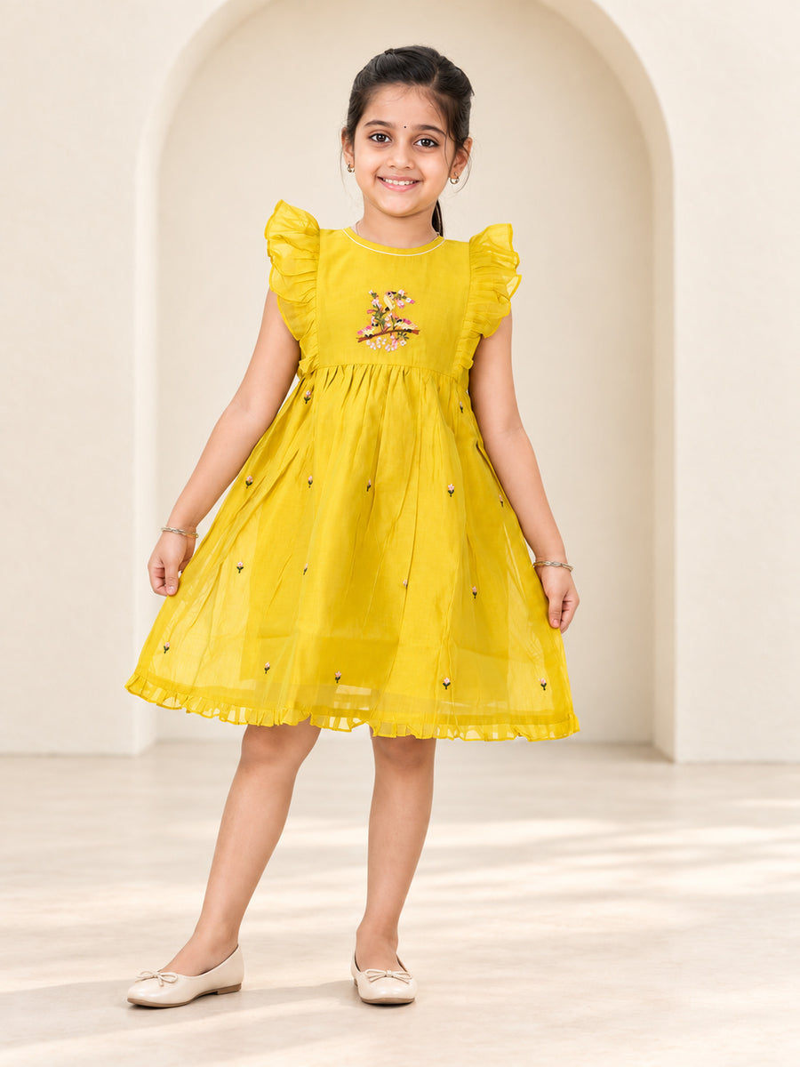Girls Chanderi Frocks