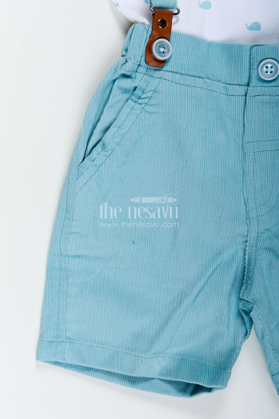 Boys Dress Set with Bow Tie in Mint Green Shorts and Nautical Print Polo for Smart Casual Wear