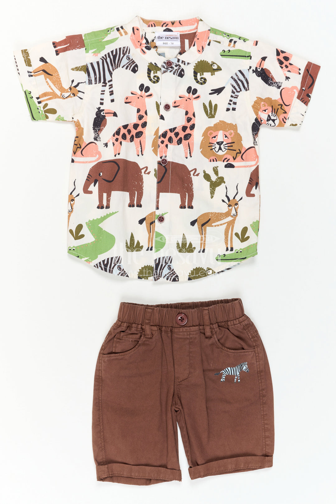 Boys Animal Print Cotton Set for Zoo Trips and Playful Days