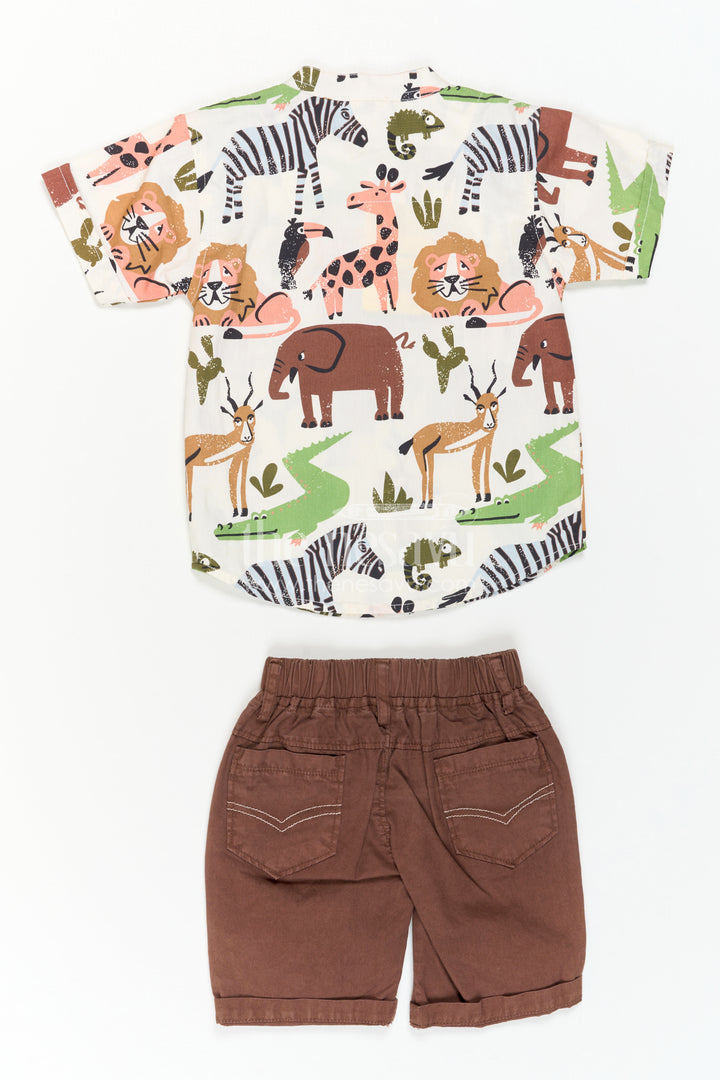 Boys Animal Print Cotton Set for Zoo Trips and Playful Days