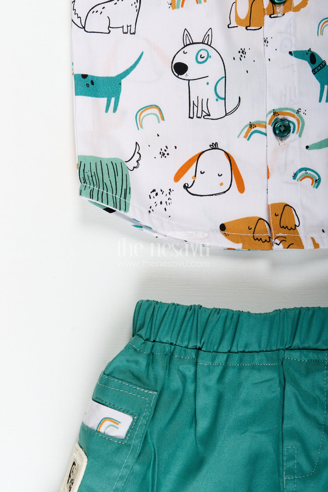 Toddler Boy Cotton Outfit With Animal Print For Summer
