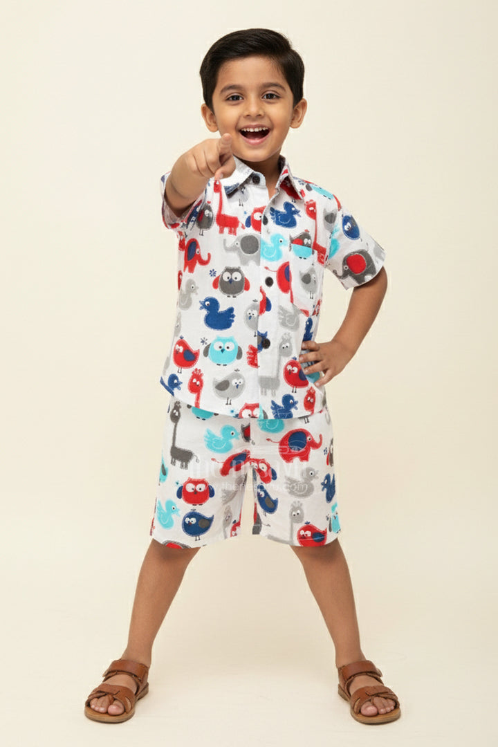 Boys Animal Print Cotton Co-Ord Set for Fun and Playful Days