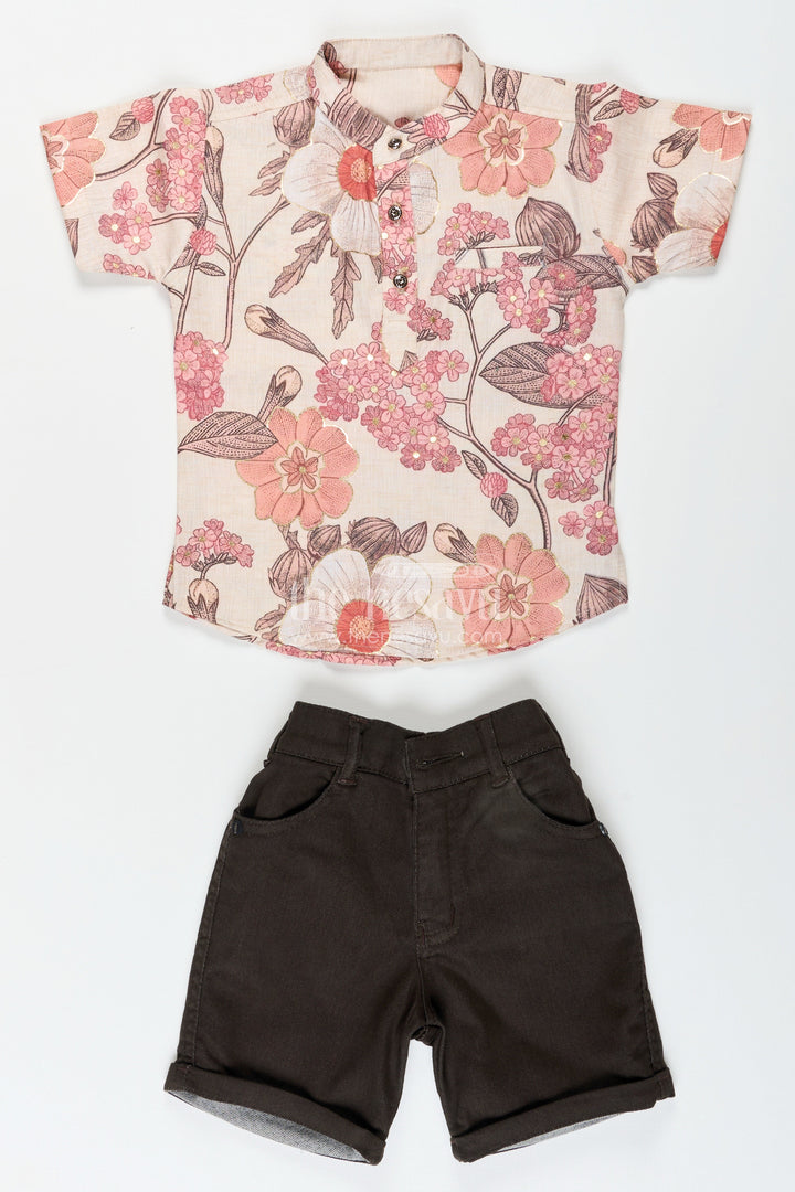Toddler boys casual floral set for weekend outings