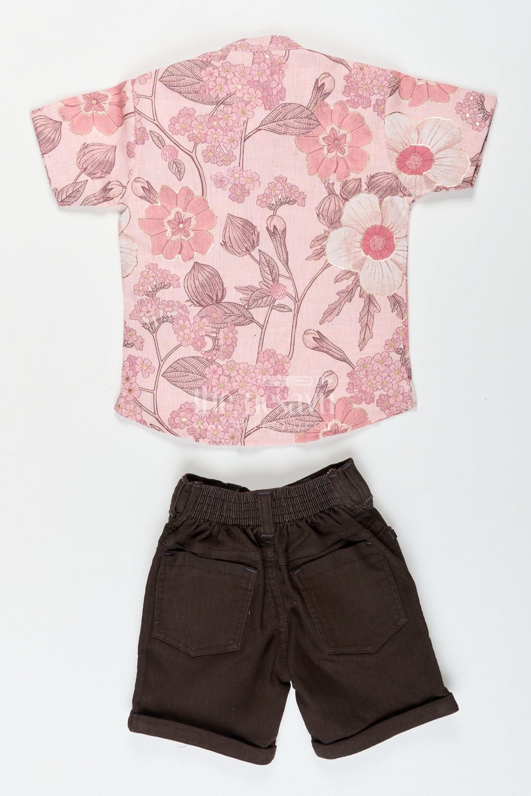 Boys cotton floral shirt and shorts set for casual wear
