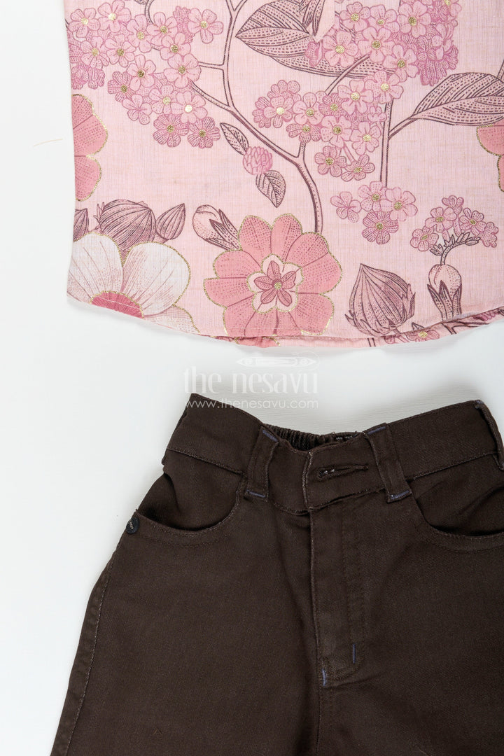 Boys cotton floral shirt and shorts set for casual wear