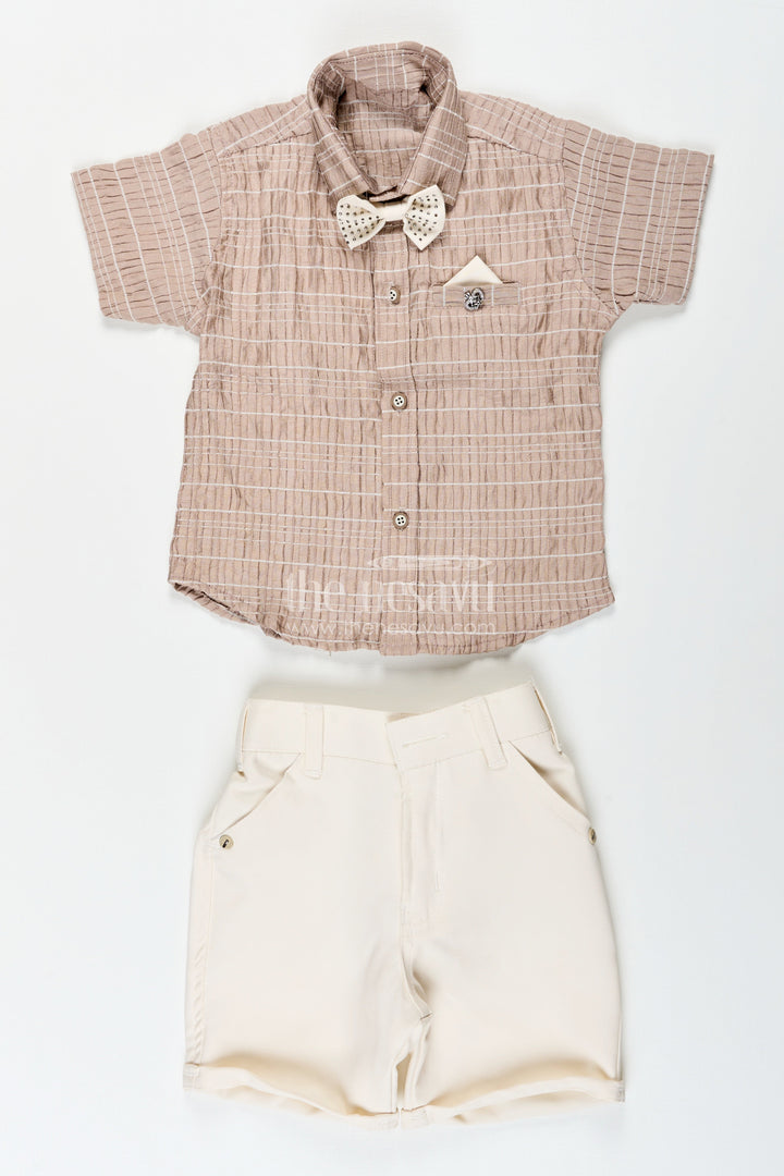 Toddler boys summer outfit with bow tie for family functions