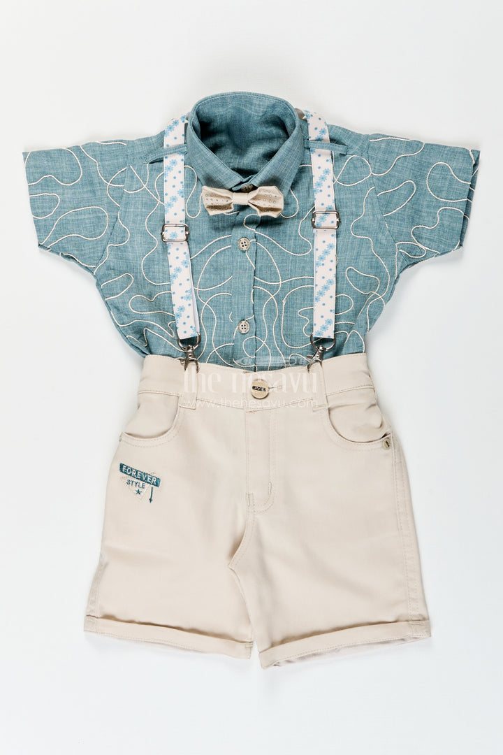 Boys embroidered suspender set for birthday celebrations