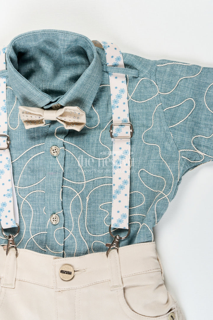 Boys embroidered suspender set for birthday celebrations