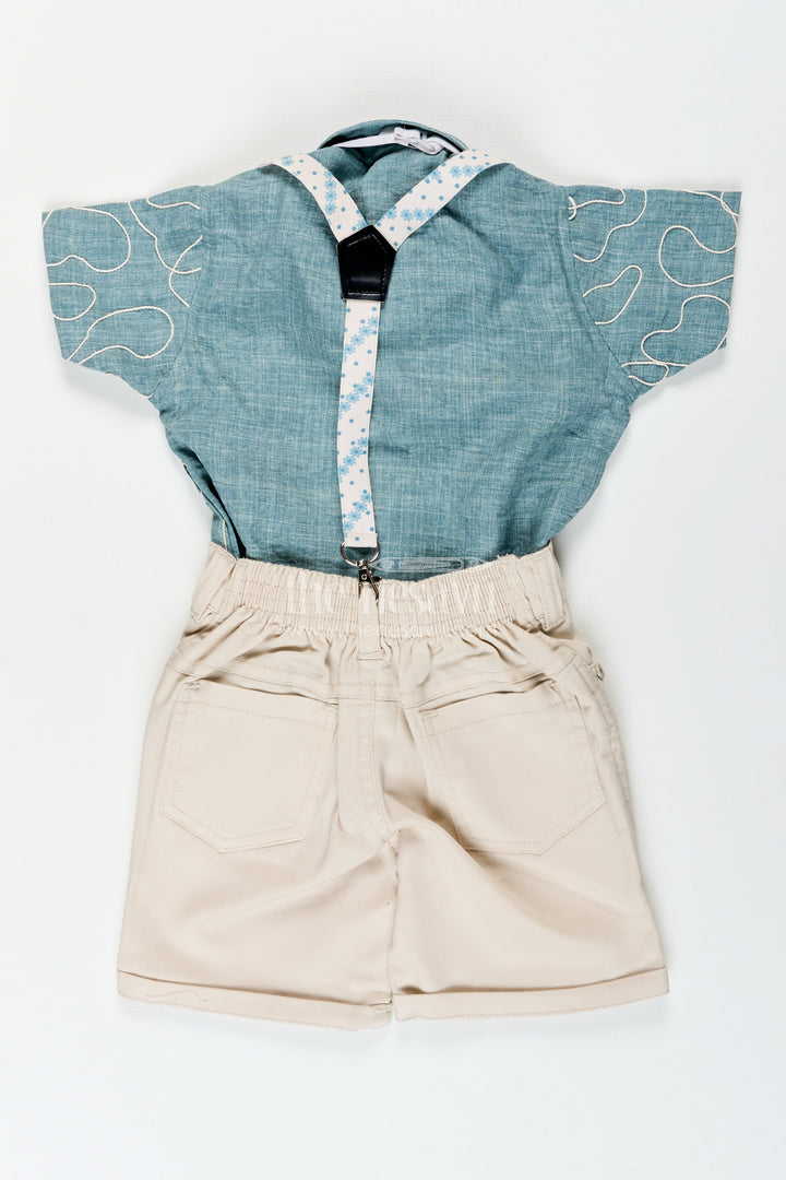 Boys embroidered suspender set for birthday celebrations