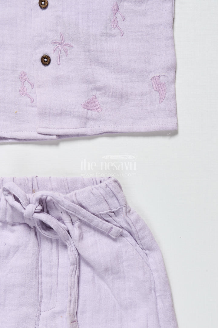Baby Boys Embroidered Muslin Cotton Set for Festive Casuals