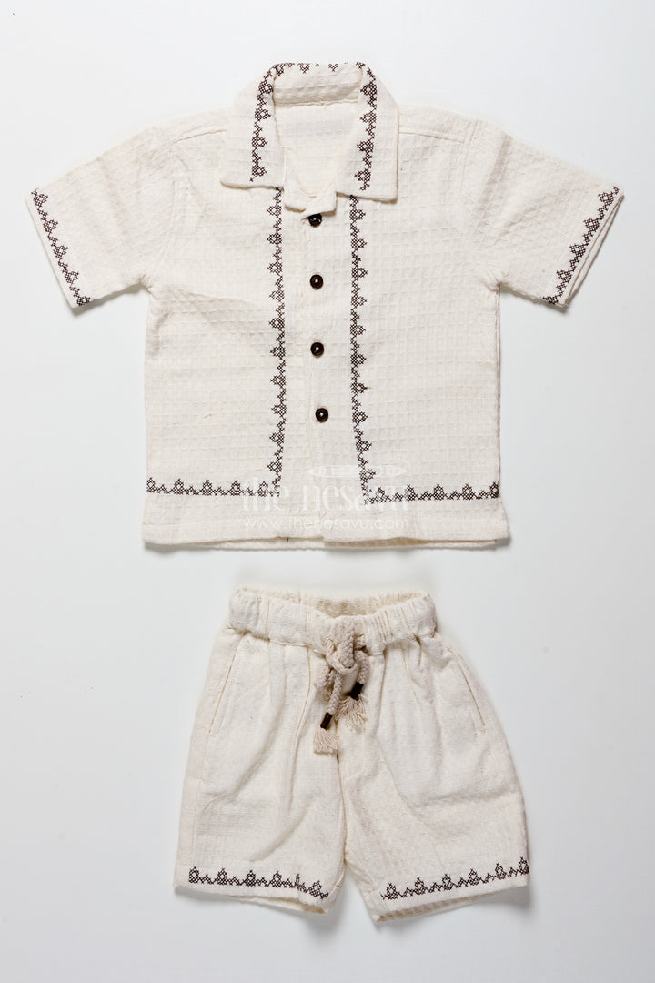 Toddler Boys Cotton Embroidered Set for Traditional Occasions