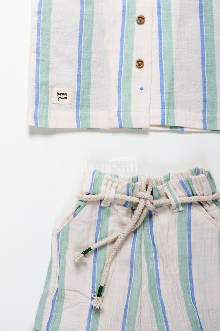 Toddler Boys Muslin Stripe Set for Relaxed Dressing and Outings