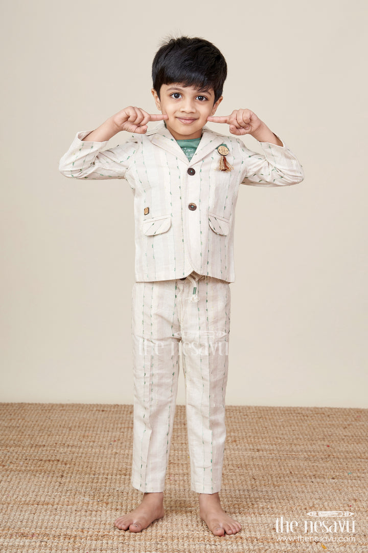 Baby Boys Embroidered Blazer Set for Traditional Celebrations