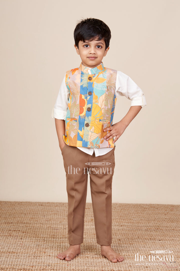 Baby Boys Multicolor Jacket Set for Festive Photos and Family Events