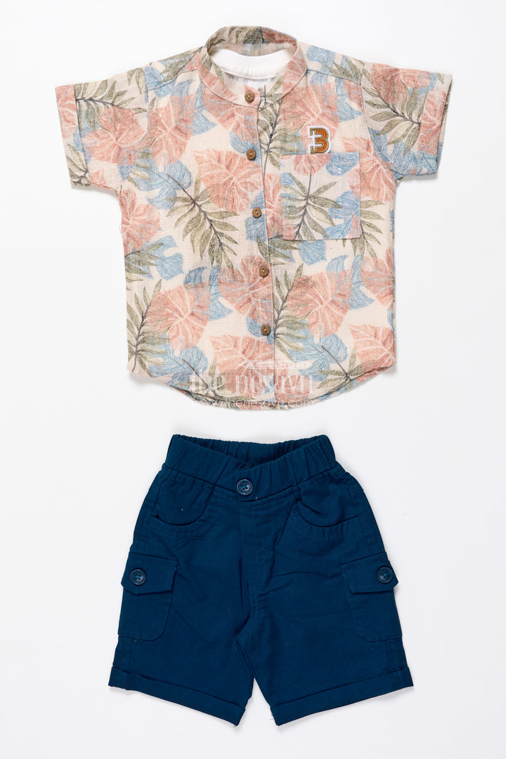 Boys Cotton Shirt and Shorts Set for Casual Outings and Summer Days