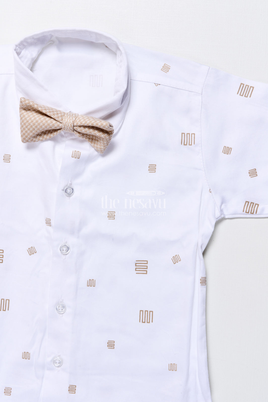 Toddler Boys Smart Cotton Outfit Set with Waistcoat and Bow Tie