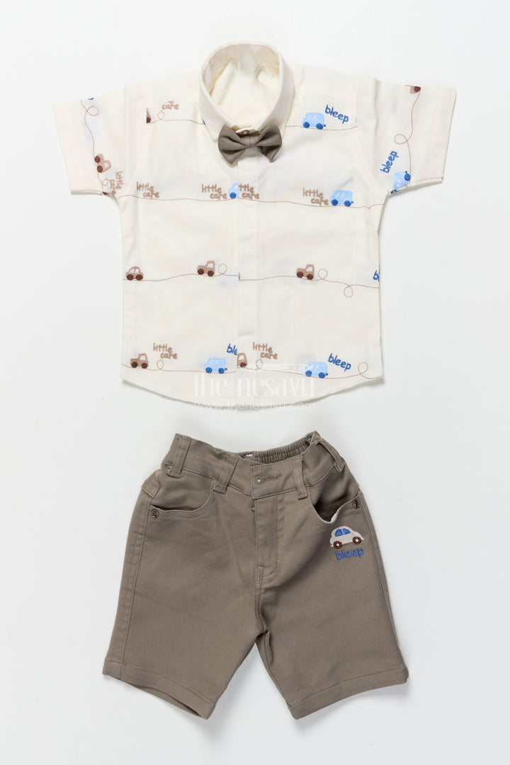 Boys Car-Themed Shirt and Shorts Set for Birthdays and Outings