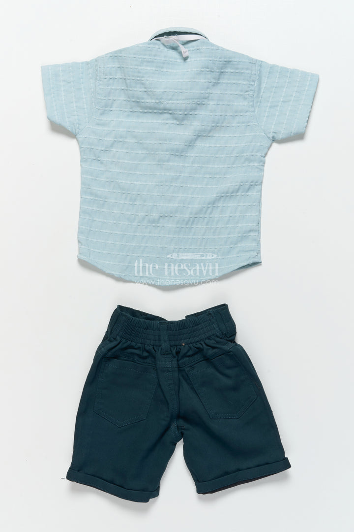Boys Floral Embroidered Shirt and Shorts Set for Casual Celebrations