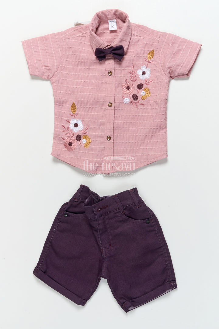 Boys Floral Embroidered Outfit for Casual Functions and Family Photos