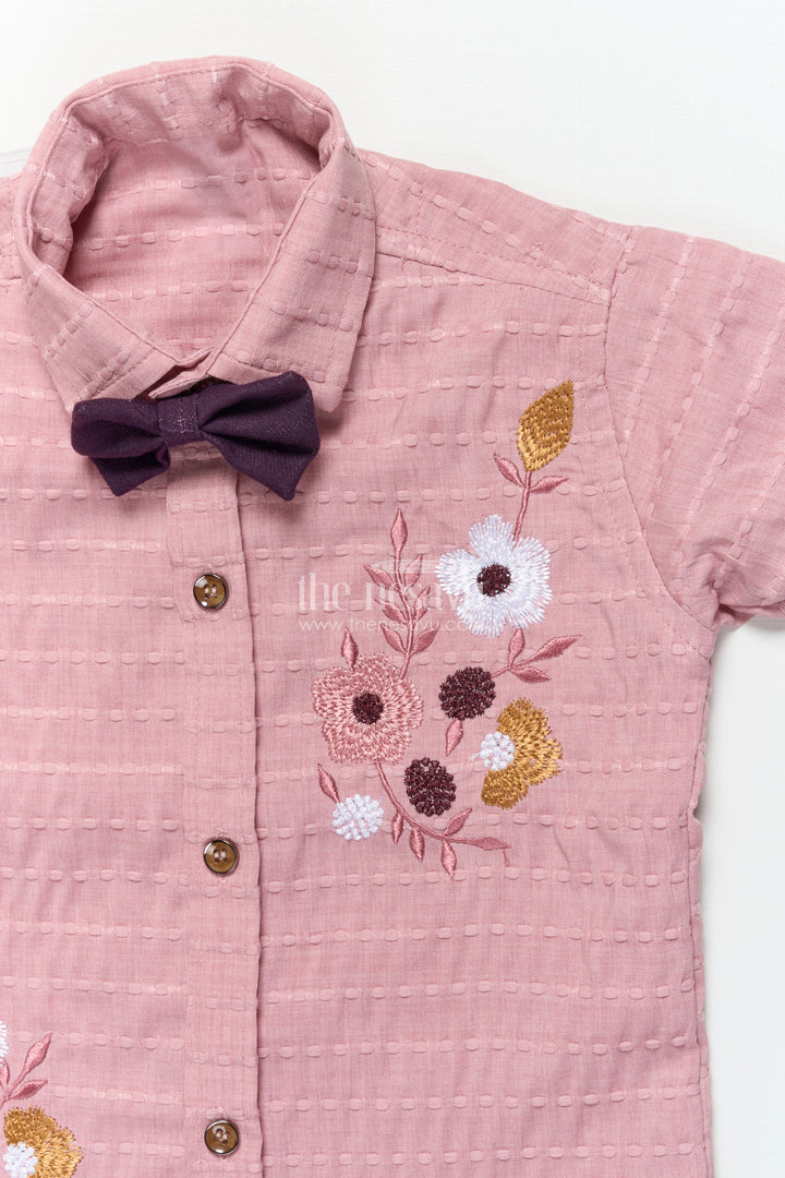 Boys Floral Embroidered Outfit for Casual Functions and Family Photos