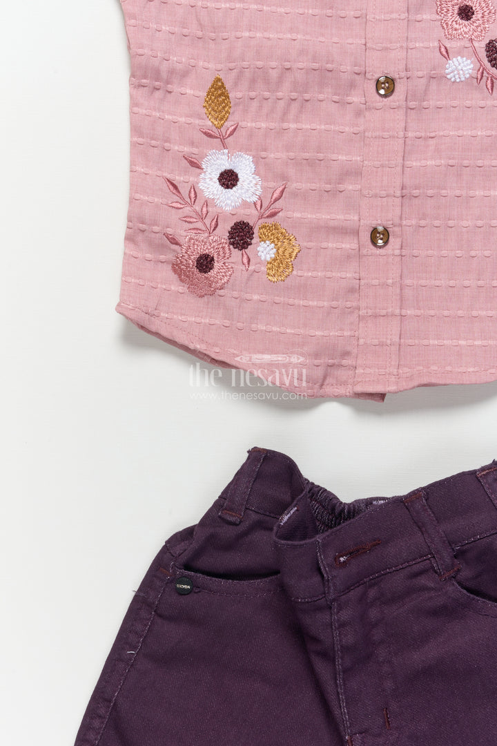 Boys Floral Embroidered Outfit for Casual Functions and Family Photos