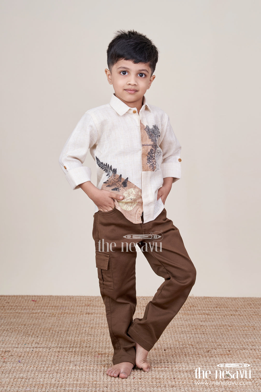 Printed Cotton Blazer Set for Toddler Boys for Birthday and Play Events