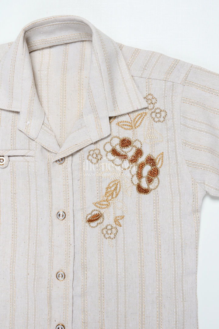 Boys Embroidered Shirt and Pant Set for Smart Casual and Festive Wear