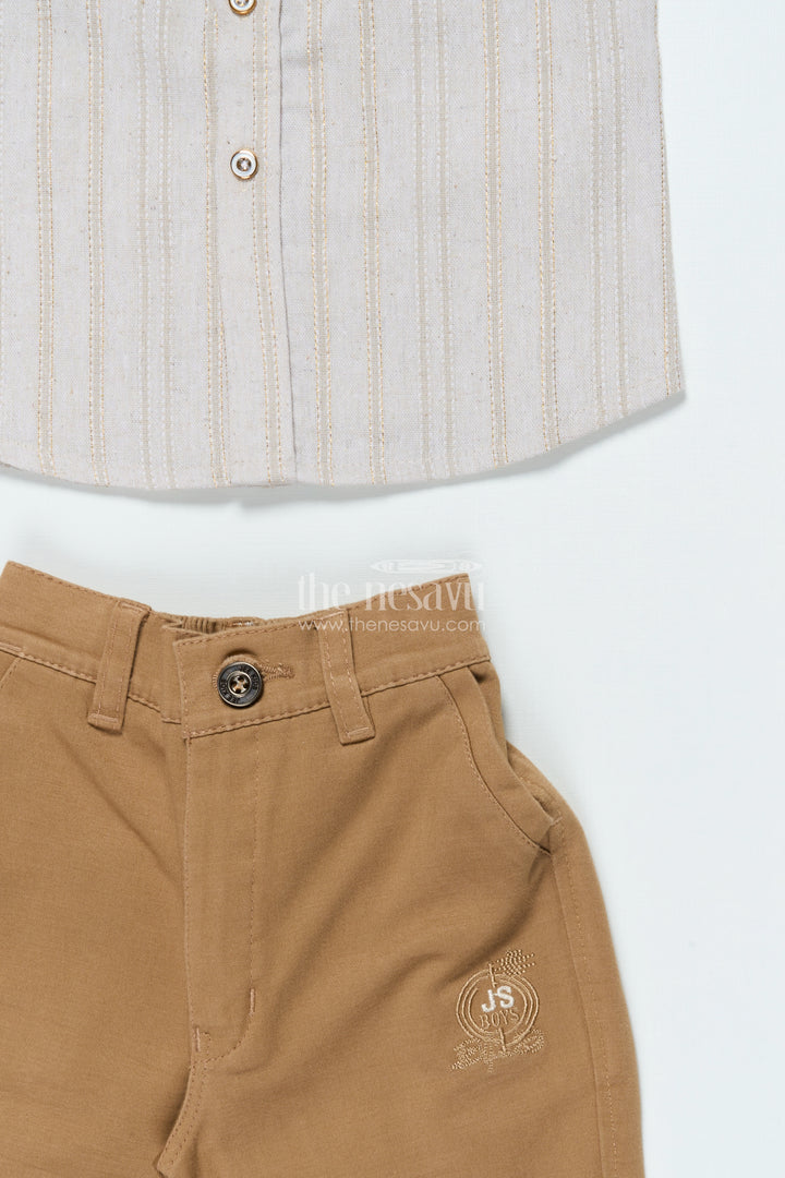 Boys Embroidered Shirt and Pant Set for Smart Casual and Festive Wear