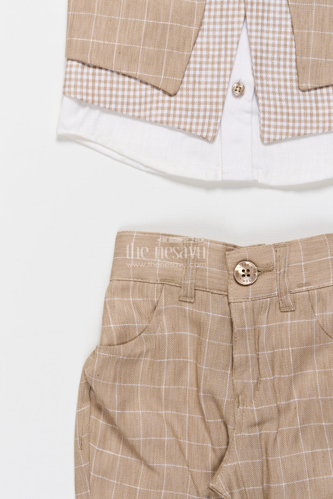 Toddler Boys Festive Jacket Set In Beige for Weddings and Events