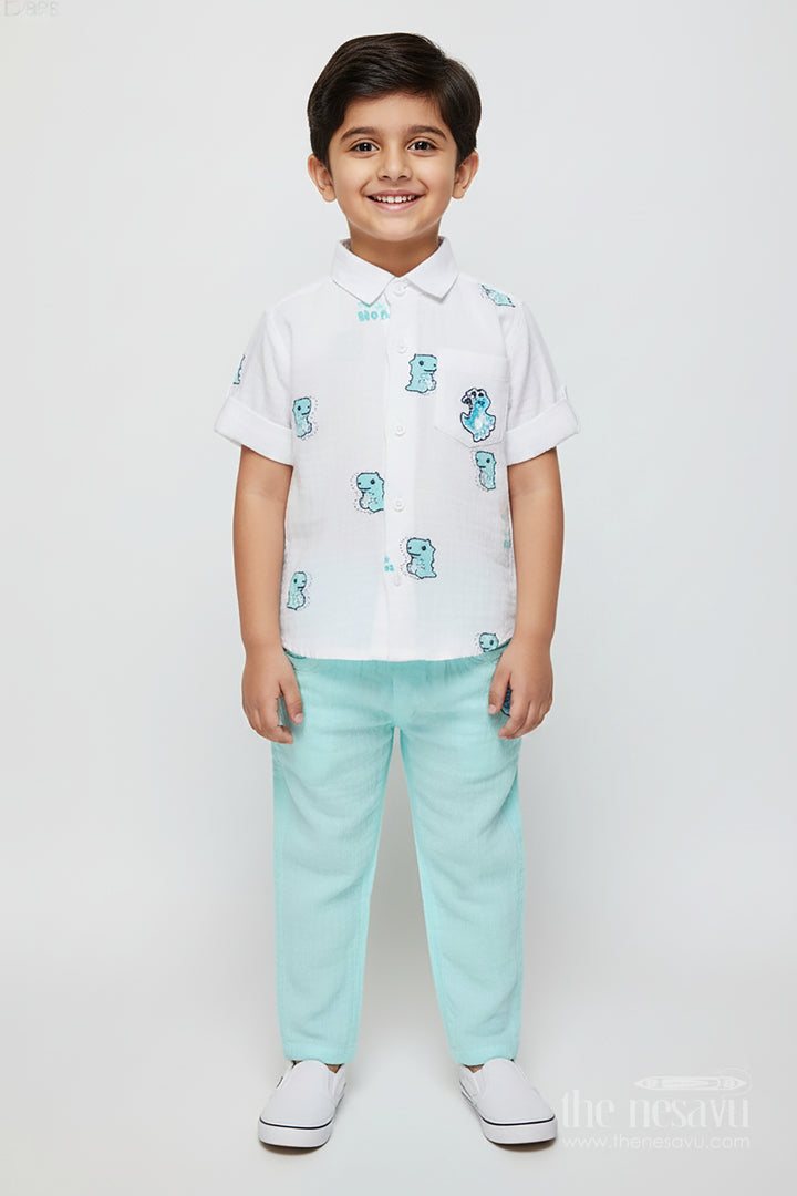 Baby Boy Muslin Cotton Outfit with Digital Print for Everyday Comfort