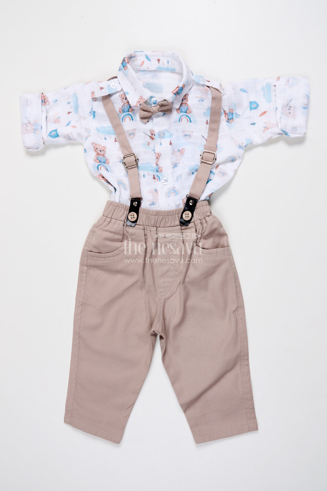 Baby Boy Muslin Cotton Suspender Set for Birthday and Outings