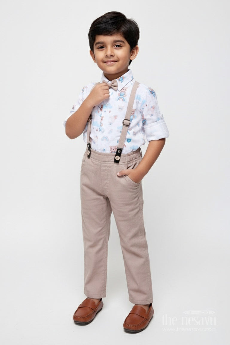 Baby Boy Muslin Cotton Suspender Set for Birthday and Outings