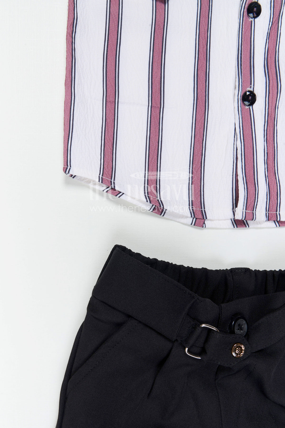 Boys Striped Shirt and Pants Set for Casual Outings and Smart Wear