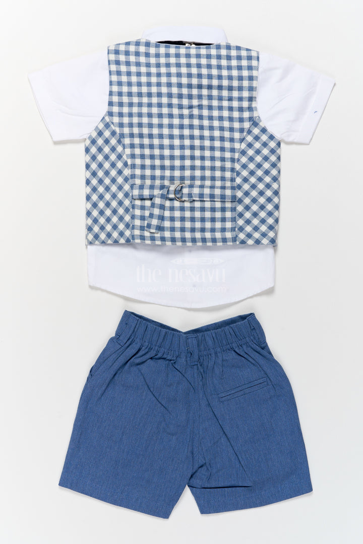 Boys Waistcoat Set with Blue Gingham Tailoring for Special Occasions