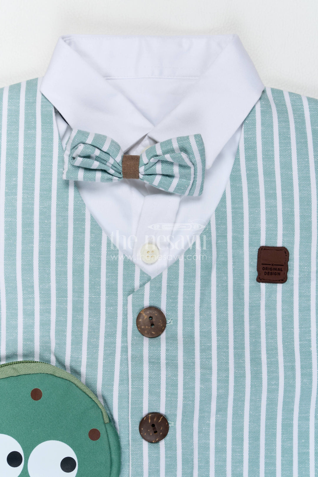 Boys Waistcoat Set with Striped Detailing in Green for Special Occasions