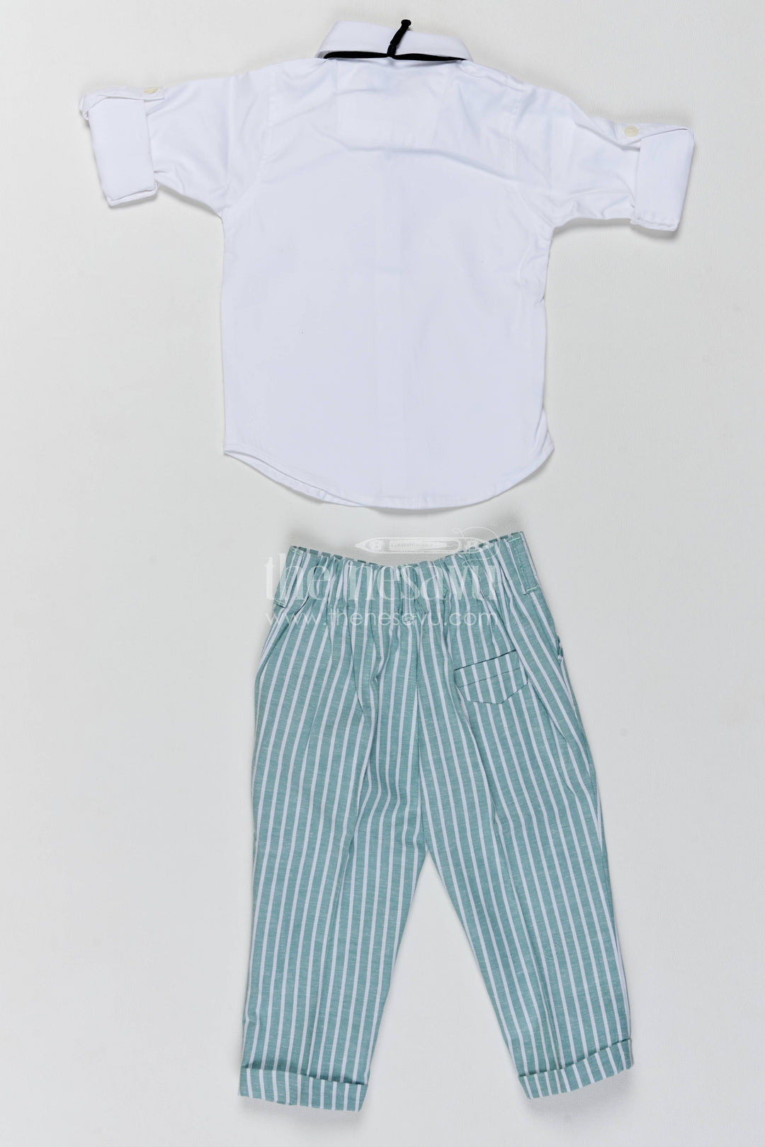Boys Waistcoat Set with Striped Detailing in Green for Special Occasions