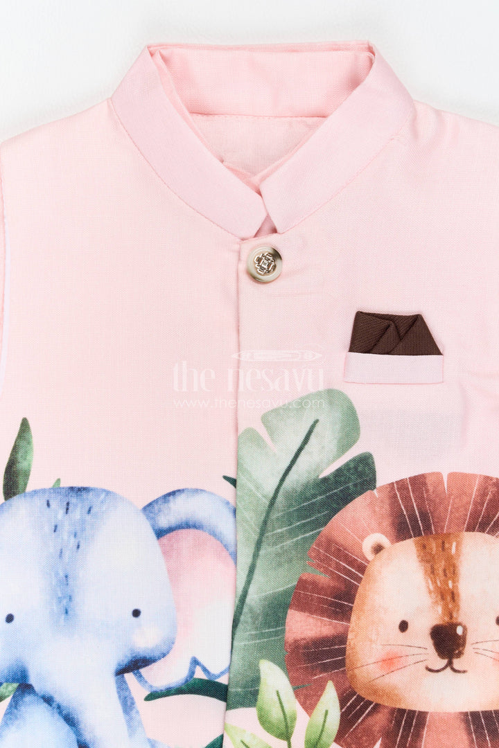 Boys Shirt and Trouser Set for Celebrations with Pink Elephant Detailing