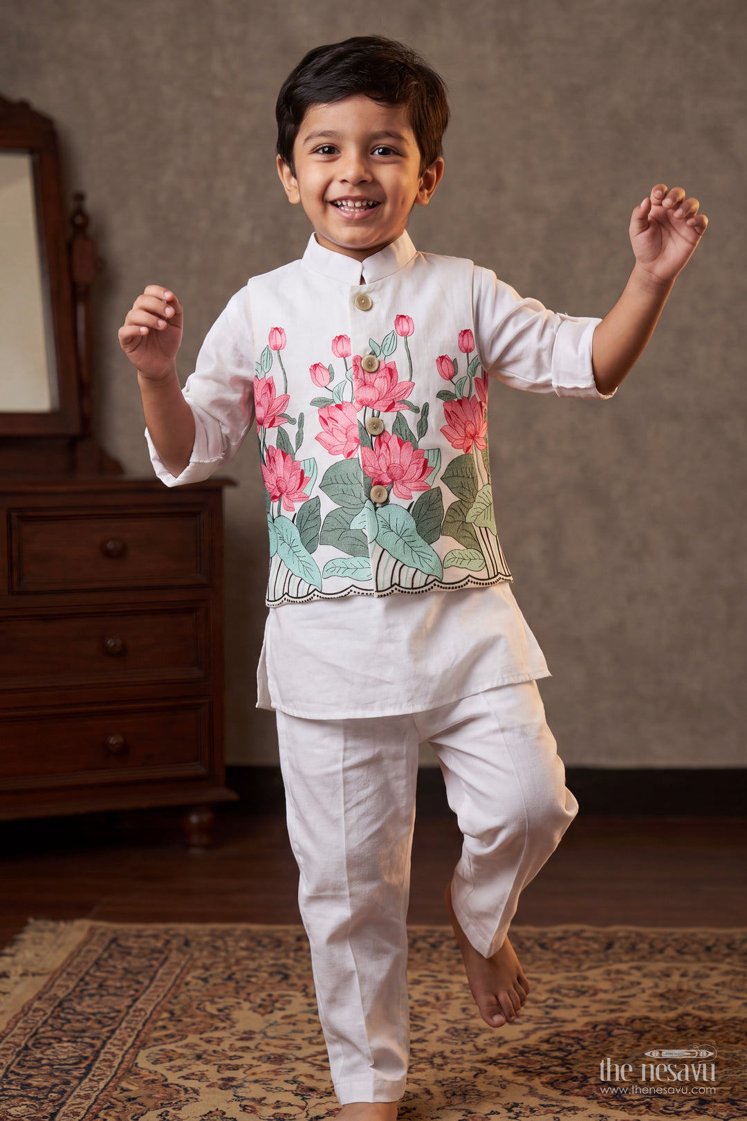Jacket Kurta Set for Boys with Smart Tailoring for Weddings and Parties
