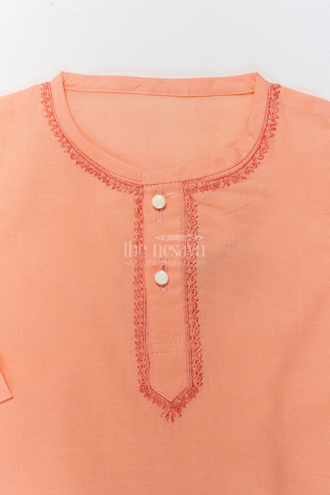 Boys Festive Kurta Set in Orange for Celebrations and Photos