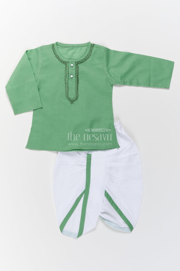 Boys Dhoti Kurta Set with Smart Tailoring for Family Functions