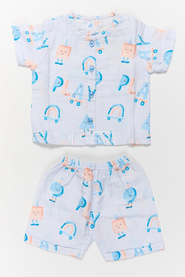 Baby Cotton Set in Blue with an Occasion Ready Finish