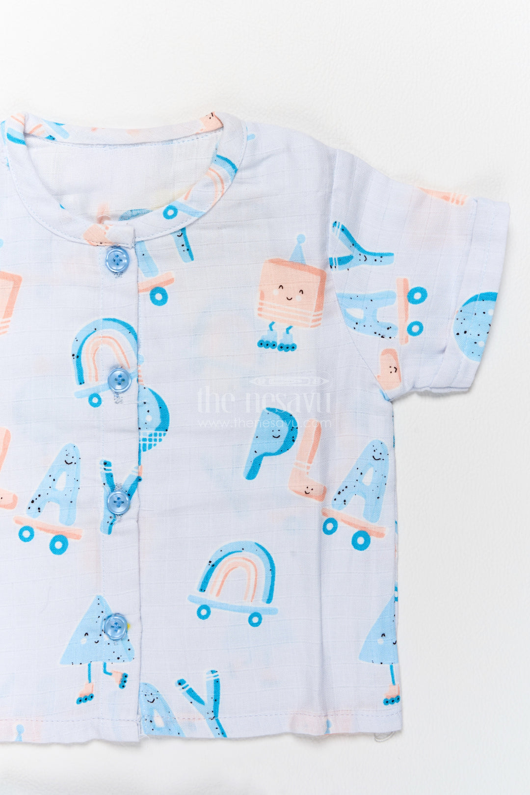 Baby Cotton Set in Blue with an Occasion Ready Finish