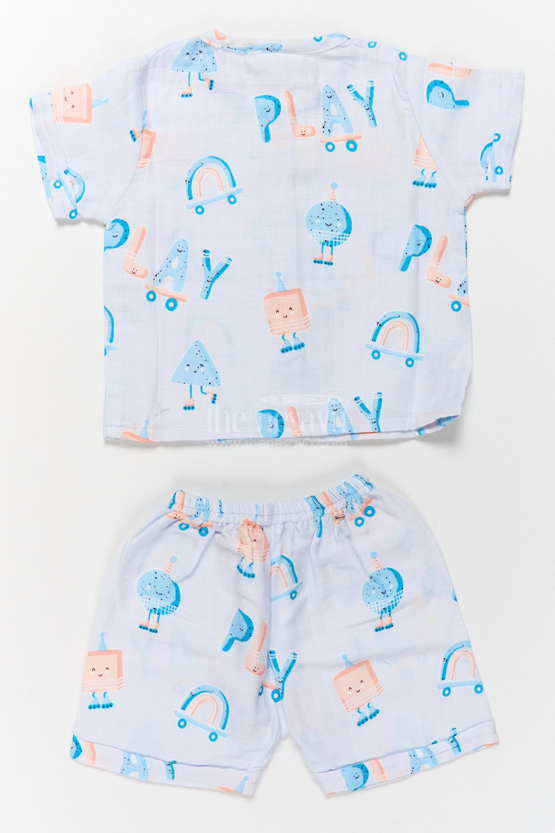 Baby Cotton Set in Blue with an Occasion Ready Finish