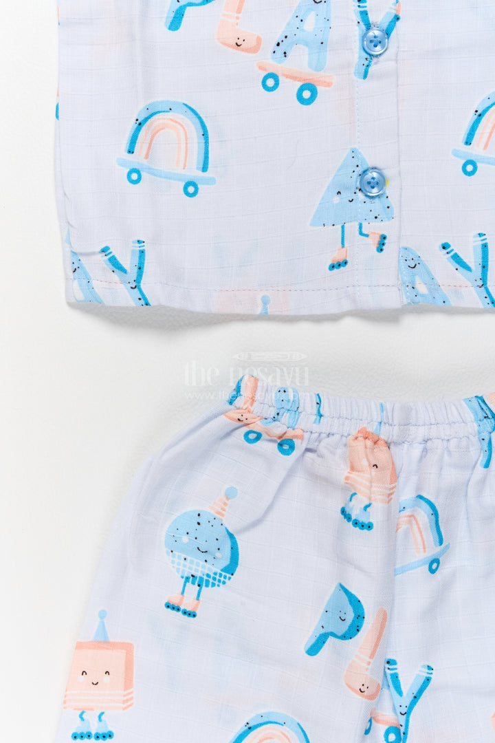 Baby Cotton Set in Blue with an Occasion Ready Finish