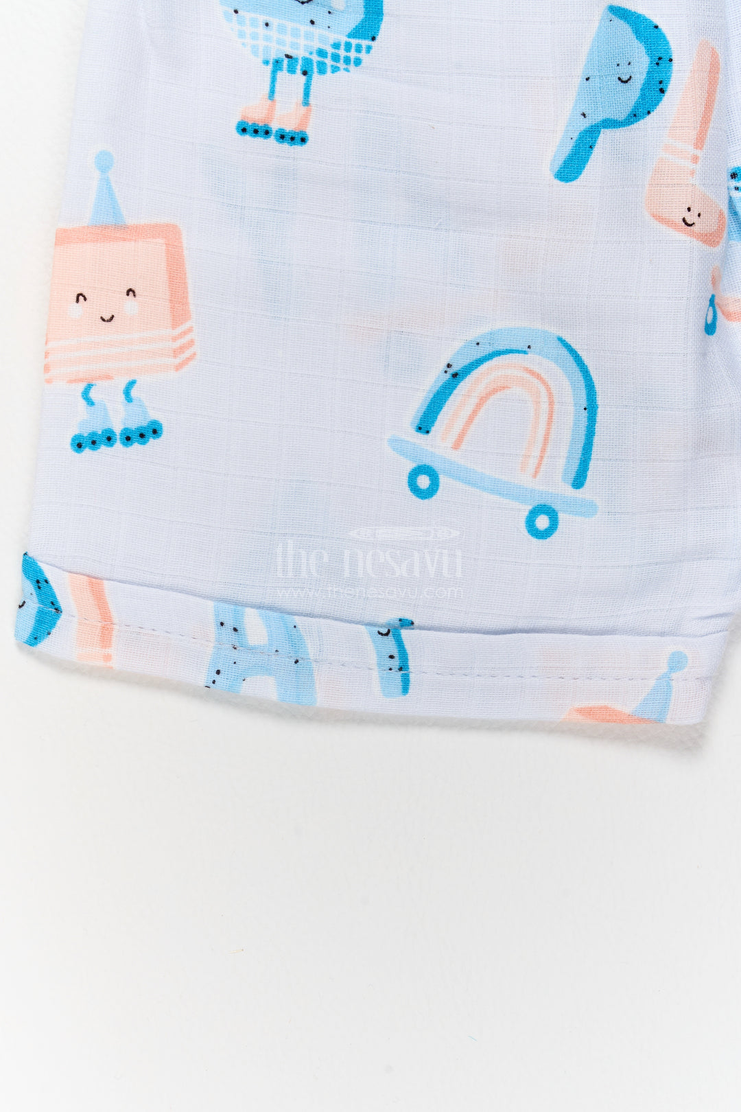 Baby Cotton Set in Blue with an Occasion Ready Finish