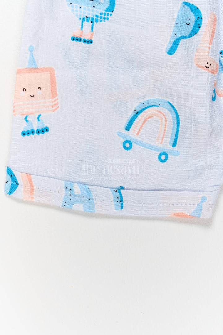 Baby Cotton Set in Blue with an Occasion Ready Finish