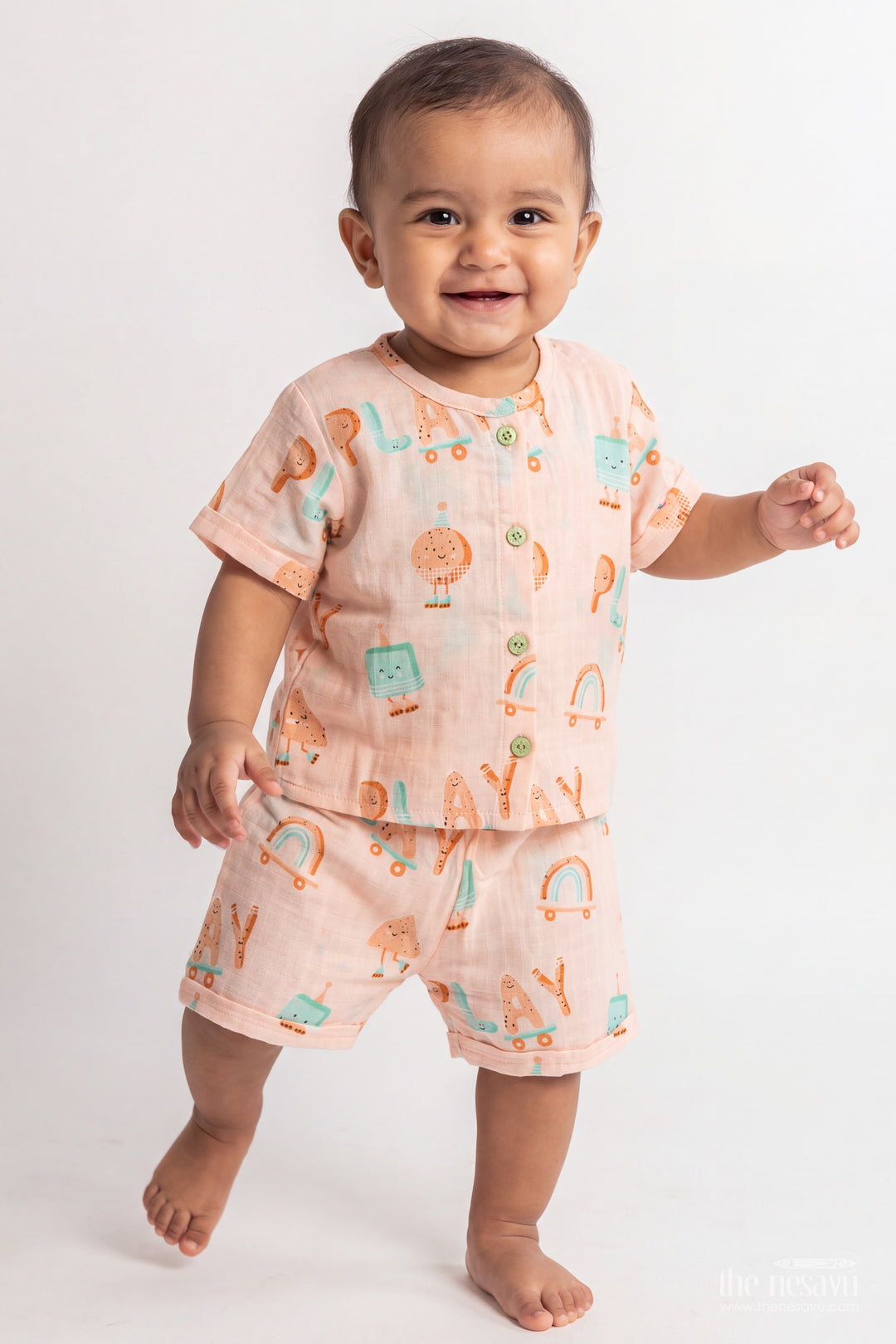 Infant Top and Shorts Set with Digital Print for Weddings and Parties